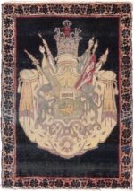 Small Coat of Arms Design Antique Persian Kerman Rug 49610 by Nazmiyal