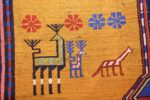tribal geometric soumak caucasian kilim rug 49607 horse Nazmiyal