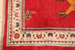vintage lion designed tabriz persian rug 49625 corner Nazmiyal