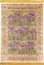 Luxurious and Artistic Vintage Floral Silk Persian Tabriz Rug 51180 by Nazmiyal