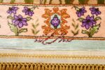 vintage silk floral tabriz persian rug 51180 blue Nazmiyal