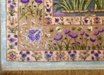 vintage silk floral tabriz persian rug 51180 corner Nazmiyal