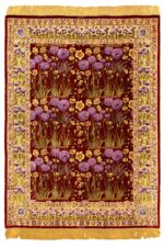 Small Floral Vintage Persian Luxury Silk Tabriz Rug 51178 by Nazmiyal