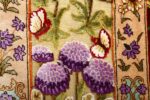 vintage small size silk tabriz persian rug 51178 butterfly Nazmiyal