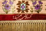 vintage small size silk tabriz persian rug 51178 signature Nazmiyal