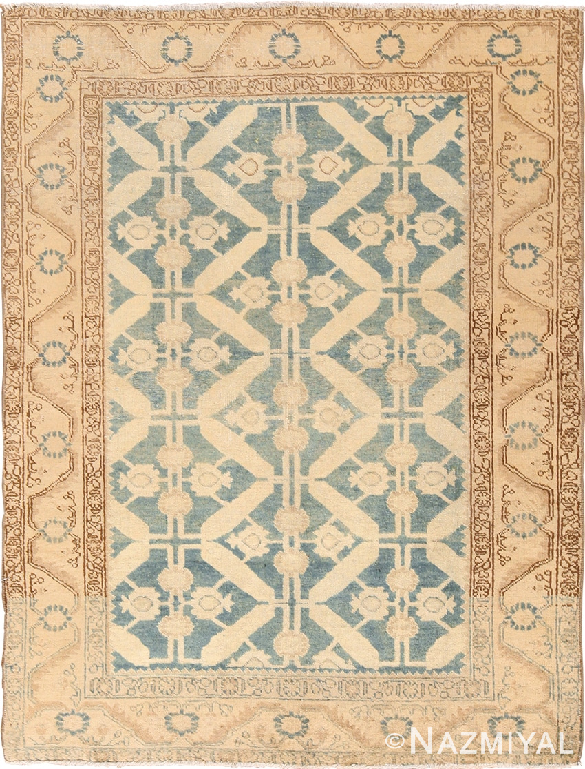 Geometric Small Scatter Size Antique Tabriz Persian Rug 49647 by Nazmiyal