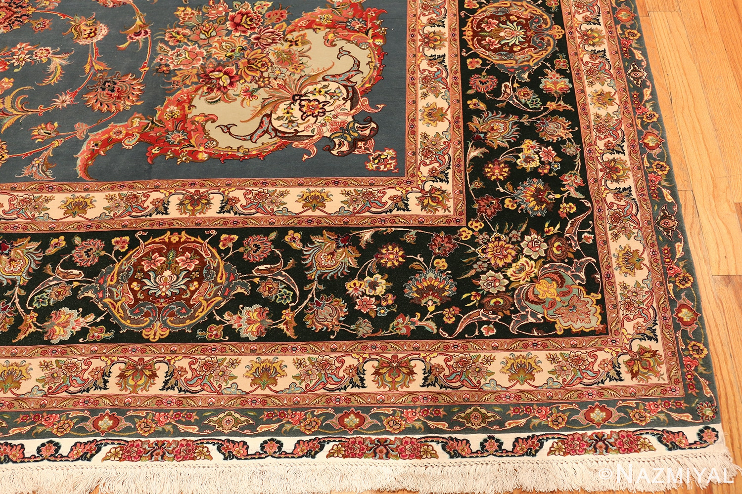 large fine vintage tabriz persian rug 60027 corner Nazmiyal