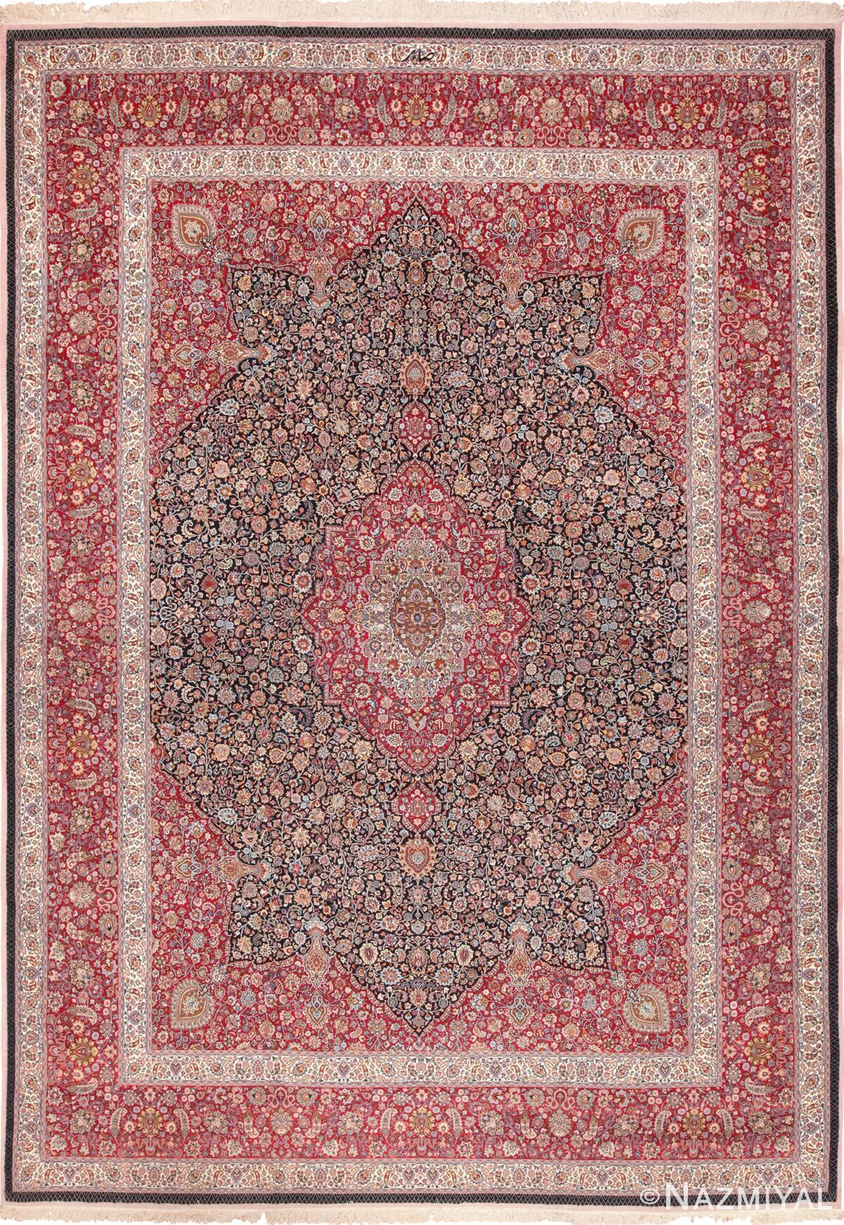 Fine Silk and Wool Saber Vintage Persian Khorassan Rug 60017 by Nazmiyal