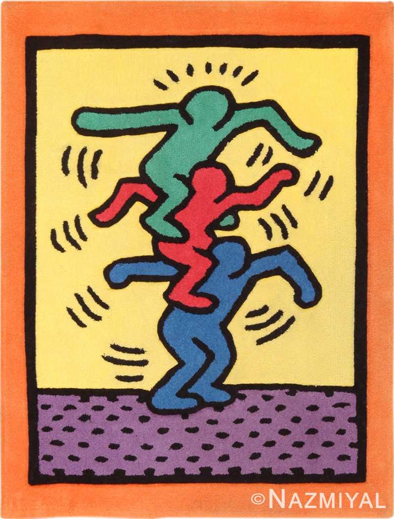 Keith Haring Balancing Figures Art Rug, Pop Art Rugs