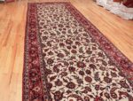antique wide hallway gallery size persian isfahan rug 60045 knots Nazmiyal