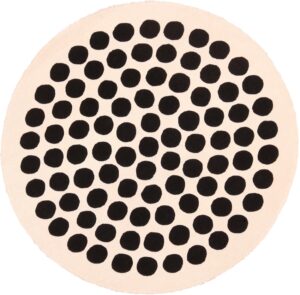 Vintage Scandinavian Round Verner Panton Black and White Polka Dot Rug 49685 by Nazmiyal