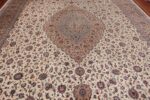 fine large vintage persian silk kashan rug 60039 field Nazmiyal
