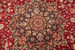 fine red color large vintage persian tabriz rug 60046 medallion Nazmiyal