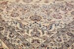 floral large silk and wool nain persian rug 60030 design Nazmiyal