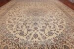 floral large silk and wool nain persian rug 60030 field Nazmiyal