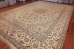 floral large silk and wool nain persian rug 60030 side Nazmiyal