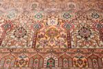 geometric silk vintage qum persian rug 60035 gold Namziyal