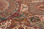 geometric silk vintage qum persian rug 60035 lines Nazmiyal