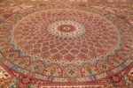 geometric silk vintage qum persian rug 60035 medallion Nazmiyal