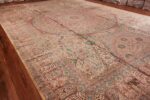 geometric silk vintage qum persian rug 60035 side Nazmiyal