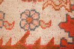 large ivory arts and crafts design antique turkish oushak rug 49672 closeup Nazmiyal