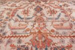 large ivory arts and crafts design antique turkish oushak rug 49672 top Nazmiyal