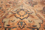 large sea foam shield design antique persian kerman rug 49677 closeup Nazmiyal