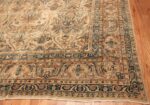 large sea foam shield design antique persian kerman rug 49677 corner Nazmiyal