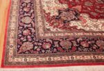 large silk vintage qum persian rug 60022 corner Nazmiyal