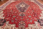 large silk vintage qum persian rug 60022 field Nazmiyal