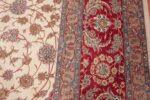 large silk vintage qum persian rug 60025 border Nazmiyal