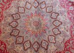 large silk vintage qum persian rug 60025 center Nazmiyal