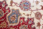 large silk vintage qum persian rug 60025 closeup Nazmiyal