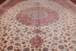 large silk vintage qum persian rug 60025 field Namziyal