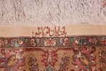 large silk vintage qum persian rug 60025 signature Nazmiyal