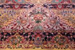 silk and wool large geometric vintage tabriz persian rug 60033 birds Nazmiyal