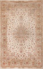 Large Vintage Wool and Silk Persian Tabriz Rug 60012 by Nazmiyal