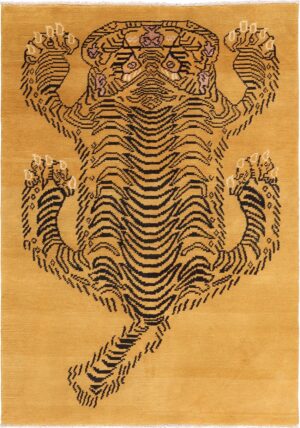 Small Size Vintage Chinese Tiger Rug 49598 by Nazmiyal