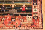 soccer field design antique tribal persian gashgai rug 49577 corner Nazmiyal