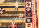 soccer field design antique tribal persian gashgai rug 49577 flag Nazmiyal