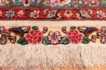 square floral silk and wool vintage tabriz persian rug 60021 fringes Nazmiyal