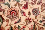 square floral silk and wool vintage tabriz persian rug 60021 ivory Nazmiyal