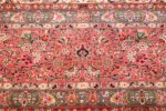square floral silk and wool vintage tabriz persian rug 60021 pink Namziyal