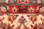 square floral silk and wool vintage tabriz persian rug 60021 signature Nazmiyal