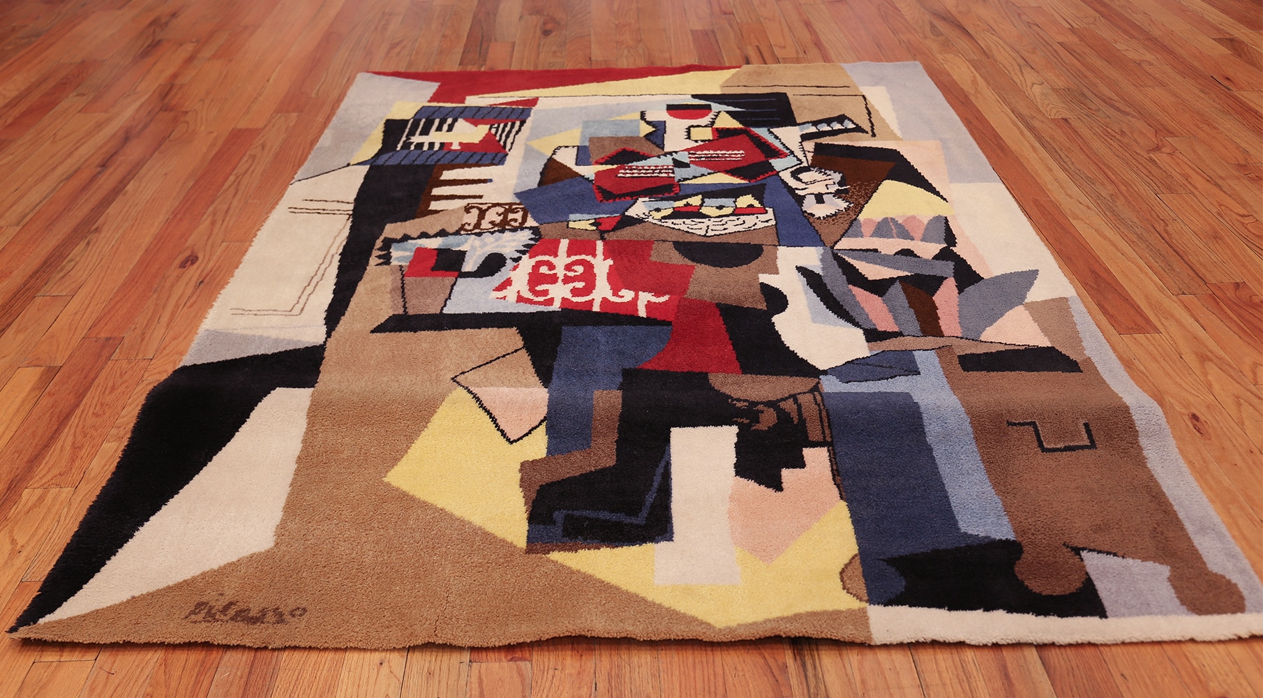 Vintage Scandinavian Pablo Picasso Bird Cage Rug 49683 Nazmiyal