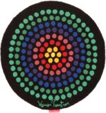 Vintage Round Scandinavian Verner Panton Polka Dot Rug 49684 by Nazmiyal