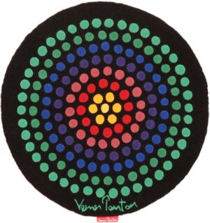Vintage Round Scandinavian Verner Panton Polka Dot Rug 49684 by Nazmiyal