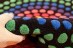 vintage round scandinavian verner panton polka dot rug 49684 pile Nazmiyal