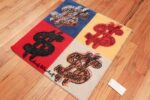 vintage scandinavian andy warhol dollar sign art rug 49671 side Nazmiyal