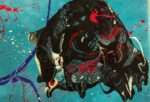 vintage scandinavian rug by sam francis 49703 black Nazmiyal